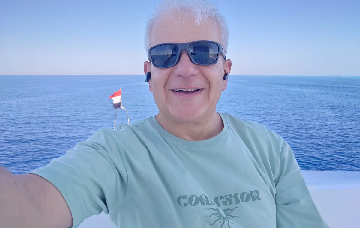 Marian Zielonka na morzu